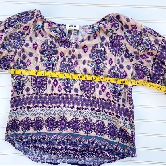 Floral Boho print blouse Verse Size M - Picture 7 of 8
